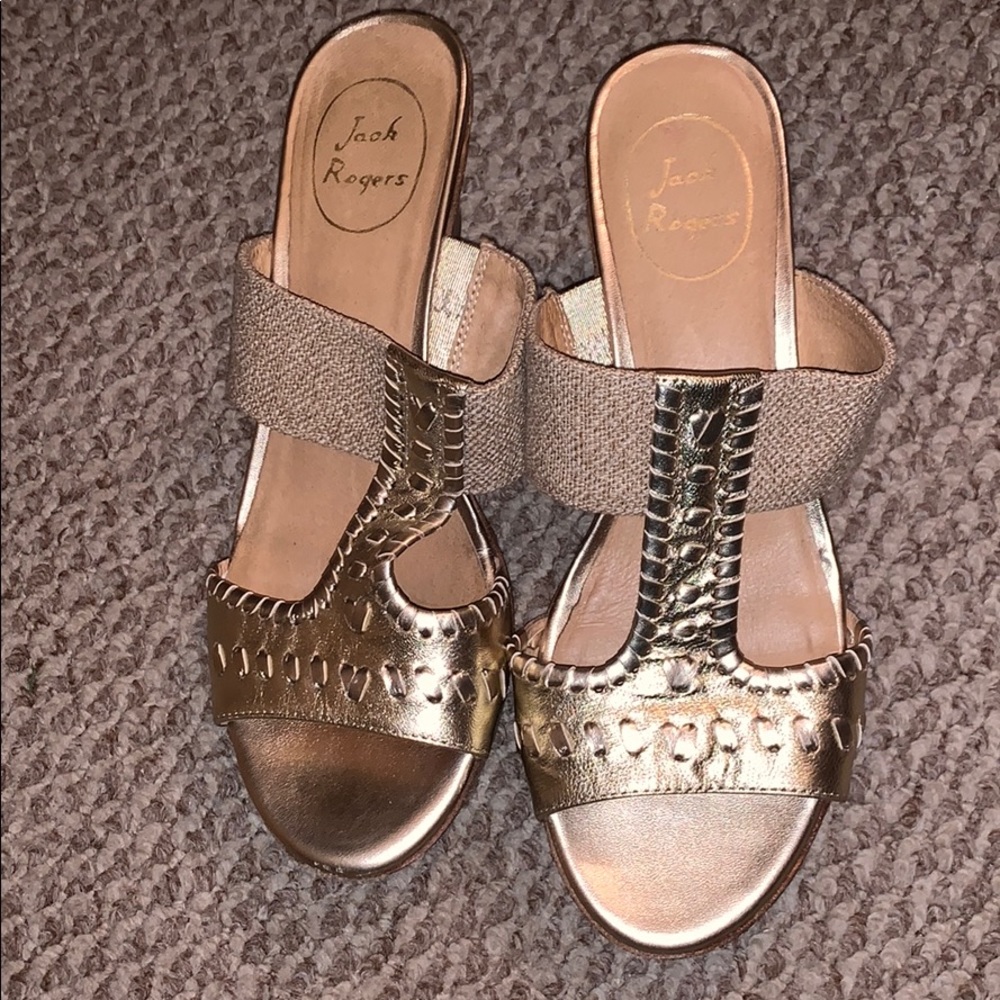 Jack Rogers gold sandals